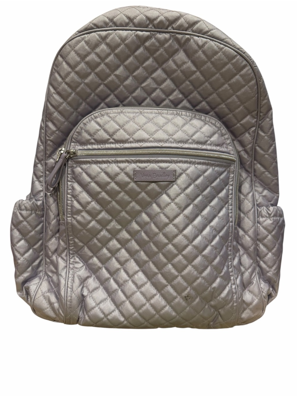 Vera Bradley Lavender Quilted Backpack Front Zip Pockets